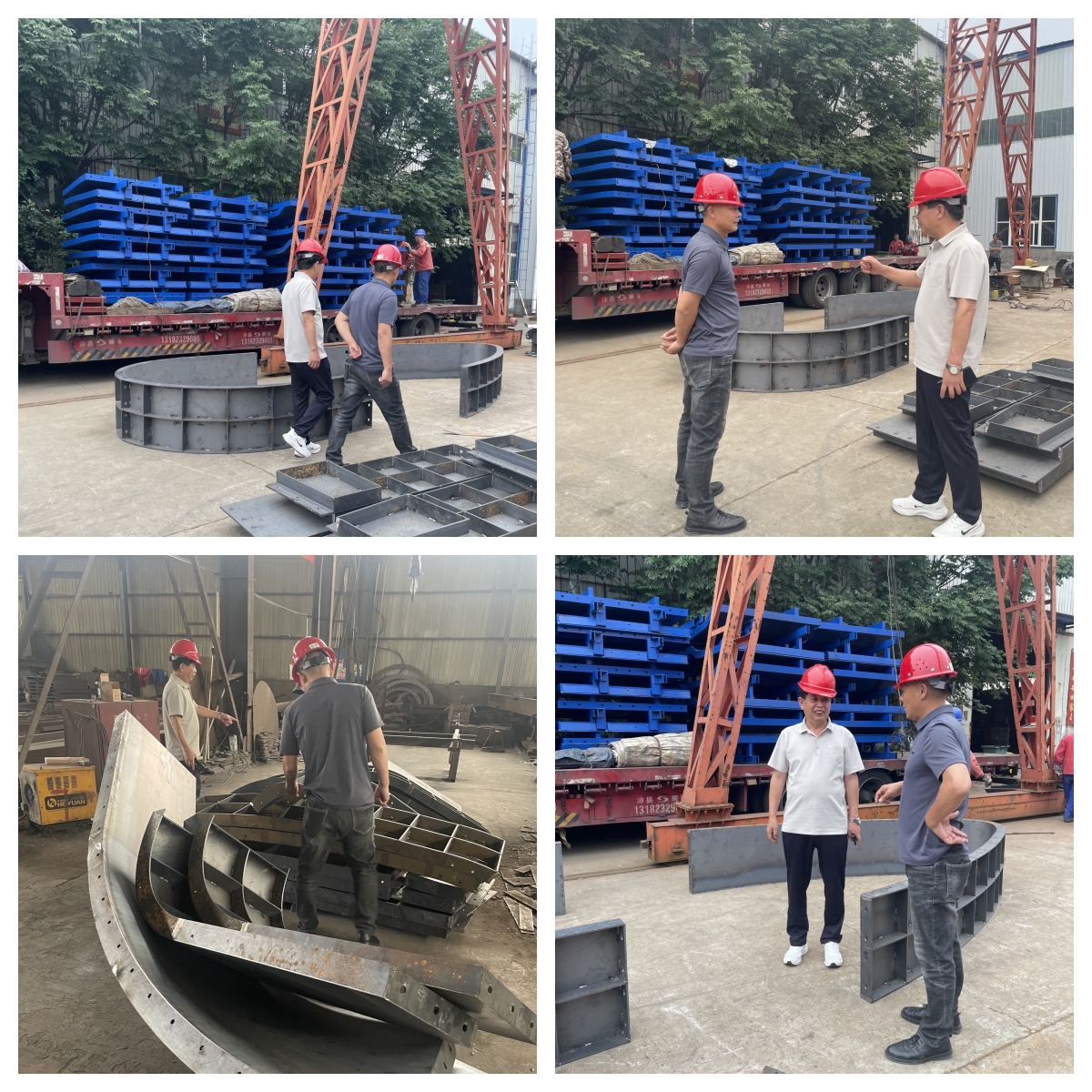 客戶現(xiàn)場驗收！高速公路收費島鋼模板實力獲贊